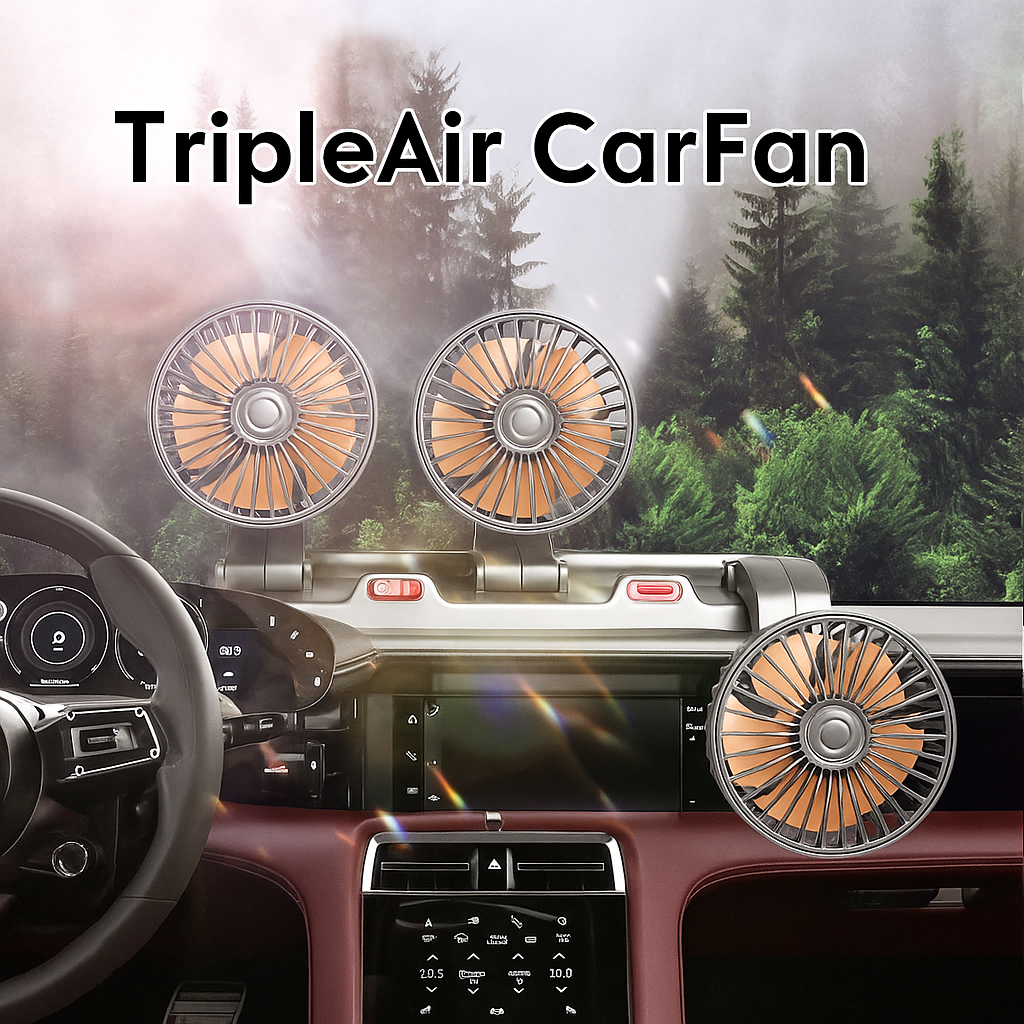 Ventilador triple para carros “TripleAir CarFan®”